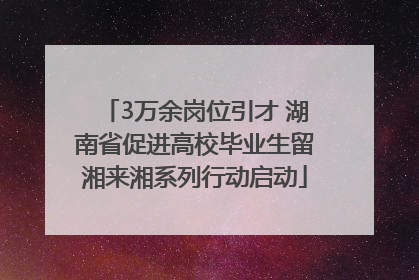 3万余岗位引才 湖南省促进高校毕业生留湘来湘系列行动启动