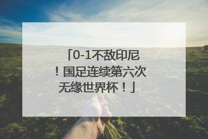 0-1不敌印尼！国足连续第六次无缘世界杯！