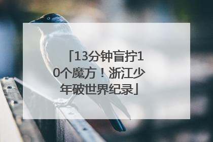 13分钟盲拧10个魔方！浙江少年破世界纪录