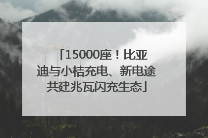 15000座！比亚迪与小桔充电、新电途共建兆瓦闪充生态
