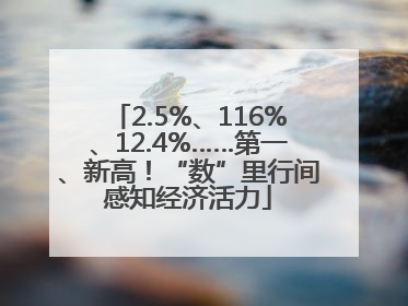 2.5%、116%、12.4%……第一、新高！“数”里行间感知经济活力