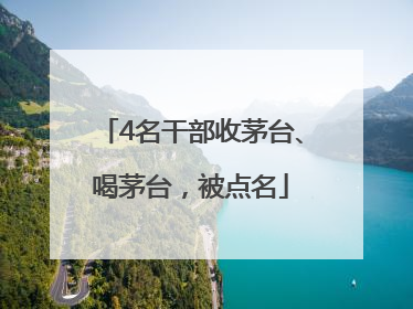 4名干部收茅台、喝茅台，被点名