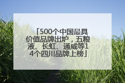 500个中国最具价值品牌出炉，五粮液、长虹、通威等14个四川品牌上榜