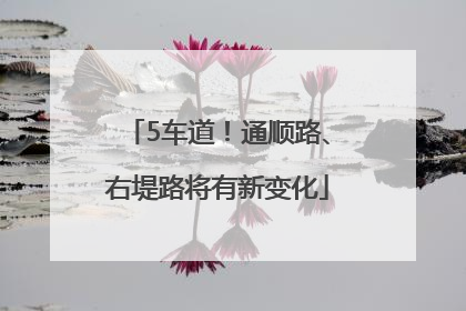 5车道！通顺路、右堤路将有新变化