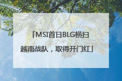 MSI首日BLG横扫越南战队，取得开门红
